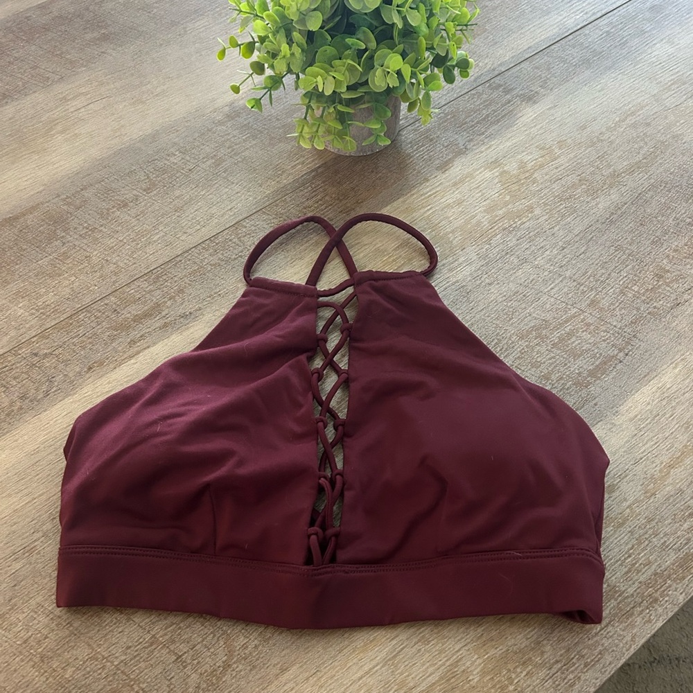 Burgundy Strappy alo yoga Sports Bra